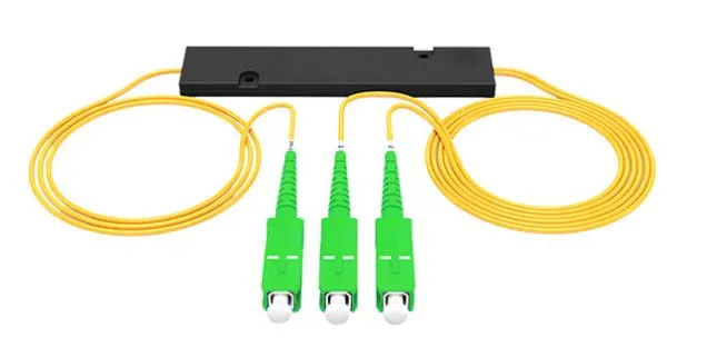 1X2 FC/APC Fbt Divisor de fibra óptica monomodo de doble ventana de fibra de 0,9 mm con tubo suelto