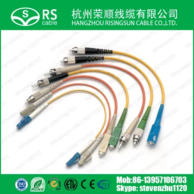 Cable de conexión de cable de fibra óptica con conector Sc/FC/LC/St/E2000/Mu/MTRJ