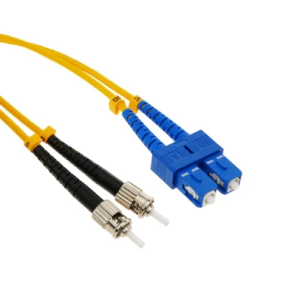 Patch Cord de Fibra Óptica ST/PC a SC/PC Dúplex Monomodo 9/125 de 5m